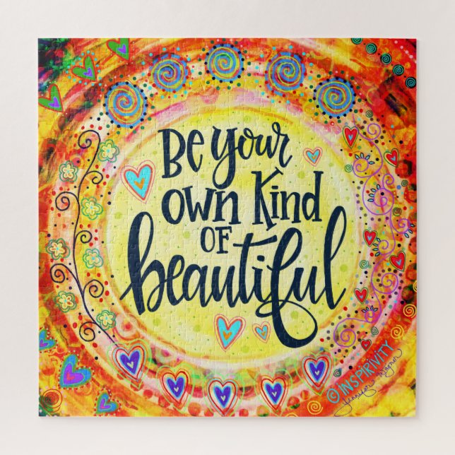 Whimsical Fun Yellow Be Your Own Beautiful Jigsaw Puzzle (Vertical)