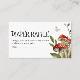 Whimsical Fungi Mushroom Fall Diaper Raffle Enclosure Card