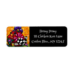 Whimsical Funky Chunky Chicken Return Address Label