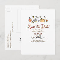 Whimsical Funky Hand Drawn Fall Save The Date