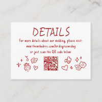 Whimsical Funky Hand Drawn Wedding Details QR