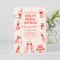 Whimsical Funky Quirky hand Drawing Bridal Shower