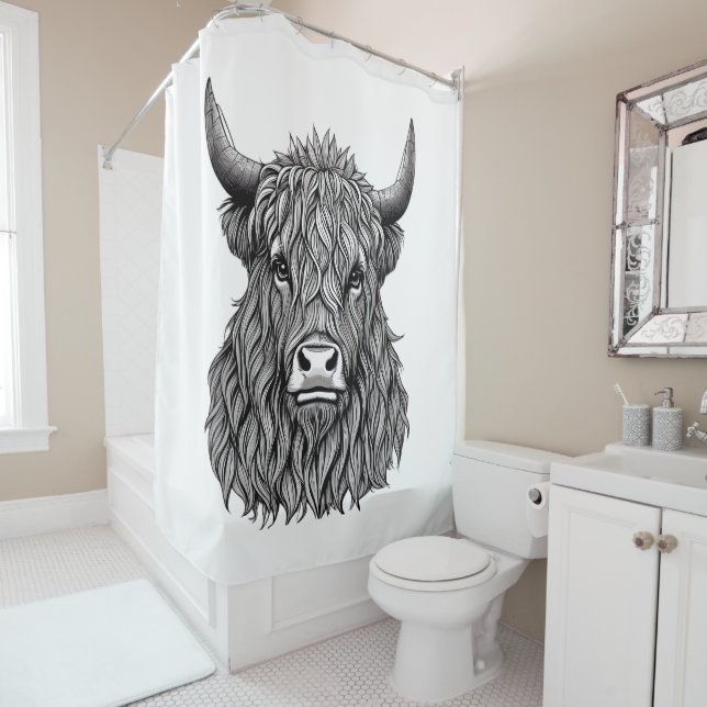 Whimsical Funny Animal Shower Curtains (In Situ)