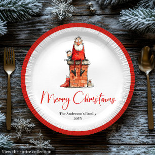 Whimsical Funny Santa Custom Holiday Plates