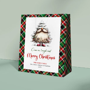 Whimsical Funny Santa Playful Christmas Gift Bag