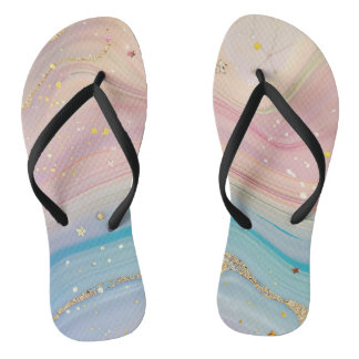 Whimsical Galaxy Space and Stars Thongs