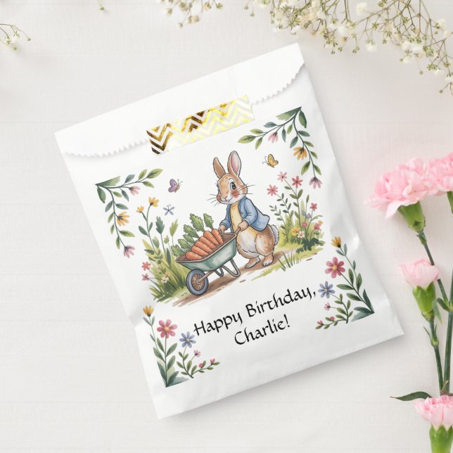 Whimsical Garden Bunny Boy Birthday Bash Favour Bag (Sealed)