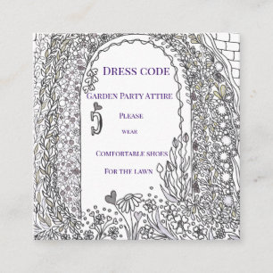 ​Whimsical Garden Door Floral Wedding Dress Code Enclosure Card