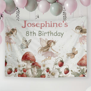 whimsical garden fairies girl birthday banner