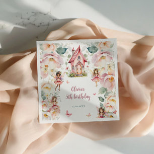 Whimsical Garden Fairy Tea Party Girls Birthday Napkin