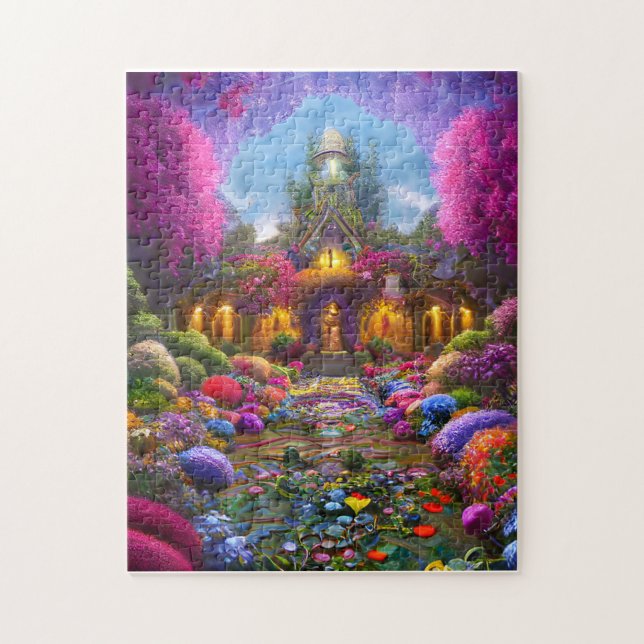 Whimsical Garden Filled with Flowers  Jigsaw Puzzle (Vertical)