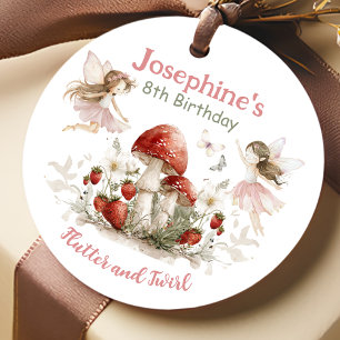 whimsical garden flutter and twirl fairy birthday favour tags