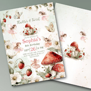 whimsical garden flutter and twirl fairy birthday invitation