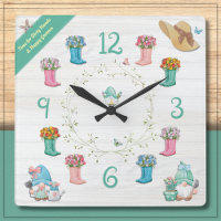 Whimsical Garden Gnome and Floral Boots