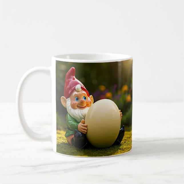 Whimsical Garden Gnome Coffee Mug (Left)