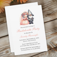 Whimsical Garden Gnome Orange Bachelorette 