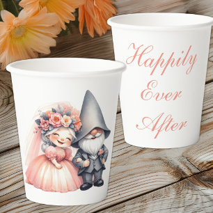 Whimsical Garden Gnome Rustic Fairytale Wedding  Paper Cups