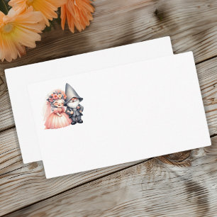 Whimsical Garden Gnome Rustic Woodland Wedding Place Card