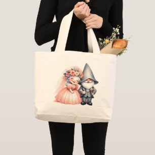 Whimsical Garden Gnome Wedding Tote Bag Gift