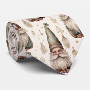 Whimsical Garden Gnomes & Botanical (1) Tie