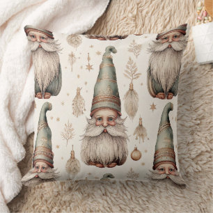 Whimsical Garden Gnomes & Botanical Cushion
