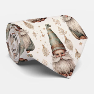 Whimsical Garden Gnomes & Botanical Tie