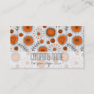 Whimsical Garden in Orange Business Card
