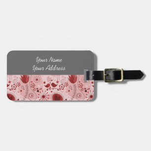 Whimsical garden in red luggage tag