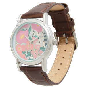 Whimsical Garden Modern Floral Wall Watch