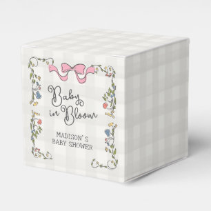 Whimsical Garden Party Doodle Floral Baby Shower Favour Box