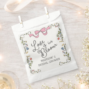 Whimsical Garden Party Doodle Floral Bridal Shower Favour Bag