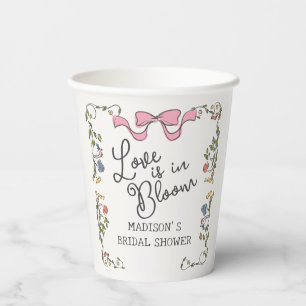 Whimsical Garden Party Doodle Floral Bridal Shower Paper Cups