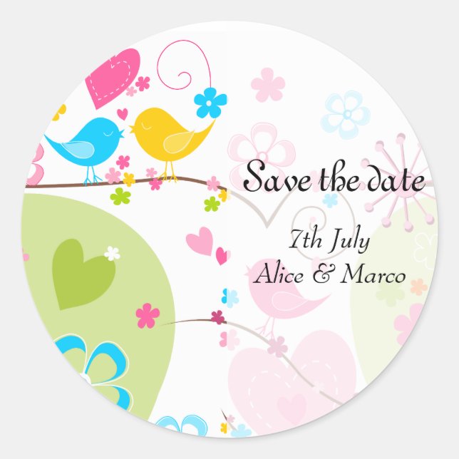 Whimsical Garden "Save the Date" Sticker (Front)
