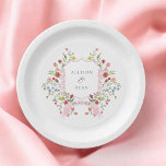 Whimsical Garden Wedding Crest Monogram Paper Plate<br><div class="desc">Whimsical Garden Wedding Crest Monogram Paper Plates
Engagement Celebration Decorations</div>