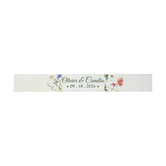 Whimsical Garden  Wild Flower Summer Wedding Invitation Belly Band