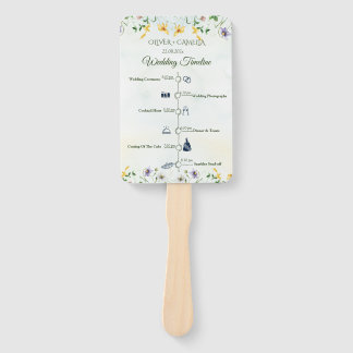 Whimsical Garden Wild Flowers  Program Timeline  Hand Fan