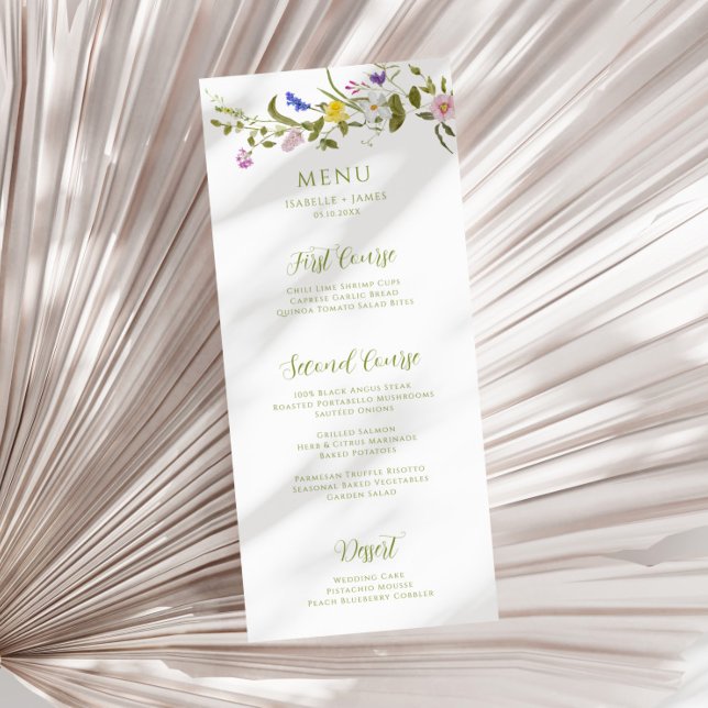 Whimsical Garden Wildflower Wedding Menu (Creator Uploaded)