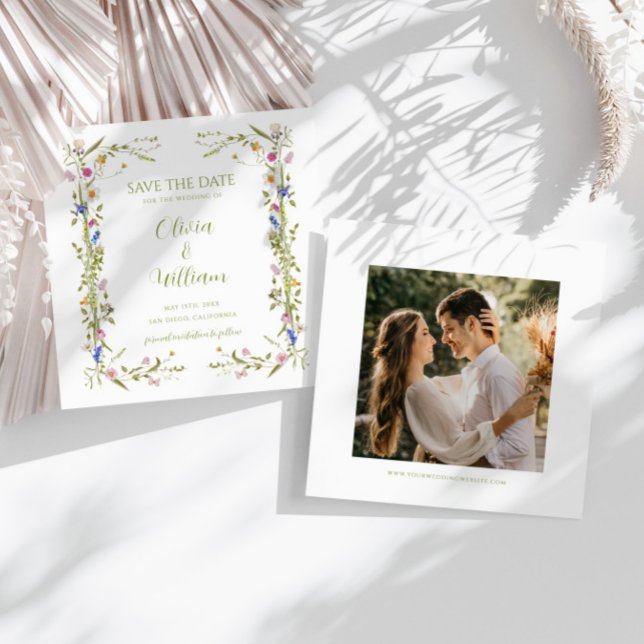 Whimsical Garden Wildflower Wedding Save The Date (Creator Uploaded)