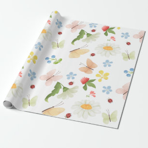 Whimsical garden  wrapping paper