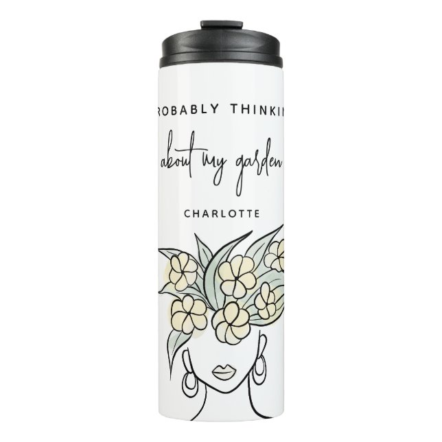Whimsical Gardener Personalised Thermal Tumbler (Front)