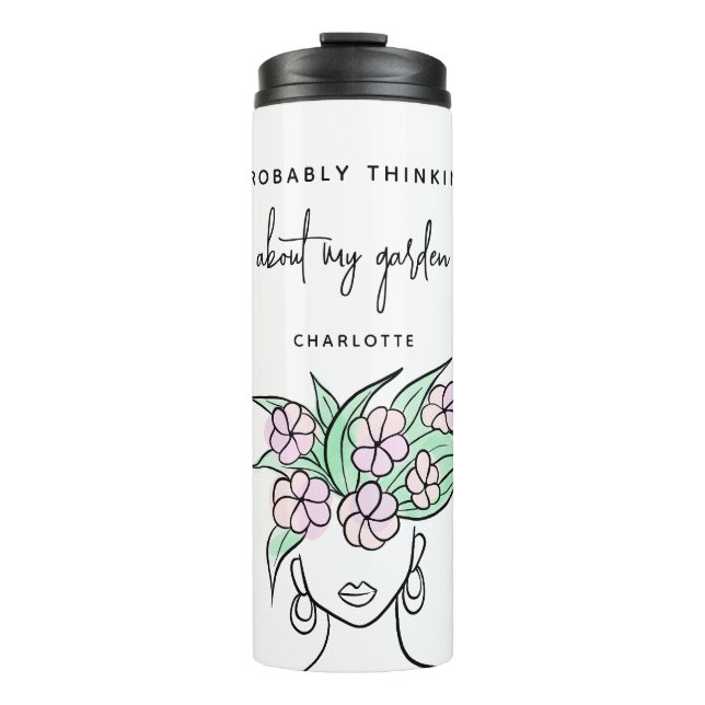 Whimsical Gardener Personalised Thermal Tumbler (Front)