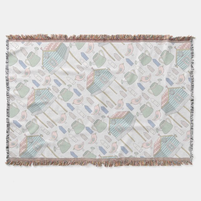 Whimsical Gardener Throw Blanket (Front)