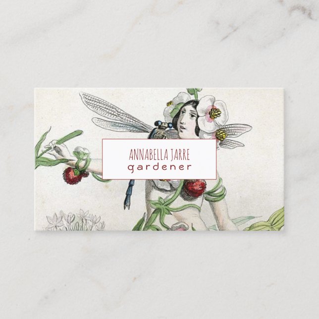 Whimsical Gardener's Landscaper's Delight Floral Business Card (Front)