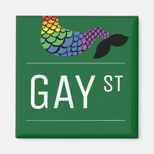 Whimsical Gay Street Sign Pride Queer LGBTIQ Party Magnet