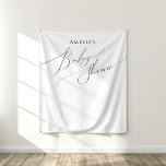 Whimsical Gender Neutral Baby Shower Backdrop Tapestry<br><div class="desc">Introducing our whimsical gender-neutral baby shower backdrop —perfect for any season, whether it's fall, winter, spring, or summer! This backdrop has a boho-chic vibe with modern, elegant calligraphy and a minimalist black-and-white design. It's pretty and unique, with a touch of vintage shabby chic, making it perfect for both boys and...</div>