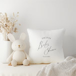 Whimsical Gender Neutral Baby Shower Cushion<br><div class="desc">Introducing our whimsical gender-neutral bayb shower throw pillow—perfect for any season, whether it's fall, winter, spring, or summer! This pillow has a boho-chic vibe with modern, elegant calligraphy and a minimalist black-and-white design. It's pretty and unique, with a touch of vintage shabby chic, making it perfect for both boys and...</div>
