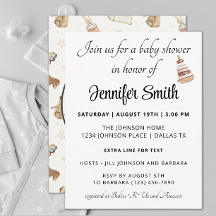 Whimsical Gender Neutral Boho Decor Baby Shower Invitation