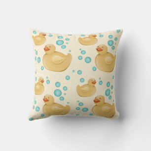 Whimsical Gender Neutral Duck Bubble Throw Pillow