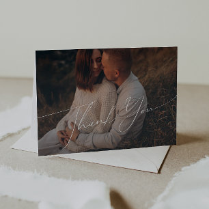 Whimsical Gender Neutral Folded Photo Baby Shower Thank You Card