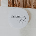 Whimsical Gender Neutral Grandma To Be 6 Cm Round Badge<br><div class="desc">Introducing our whimsical gender-neutral grandma-to-be button—perfect for any season, whether it's fall, winter, spring, or summer! This button has a boho-chic vibe with modern, elegant calligraphy and a minimalist black-and-white design. It's pretty and unique, with a touch of vintage shabby chic, making it perfect for both boys and girls. Plus,...</div>